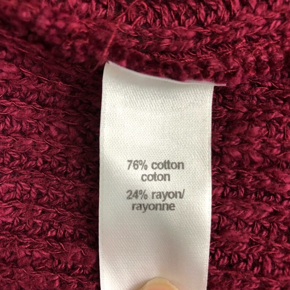 Maurices Burgundy Split Collar Knit Cardigan Large - Picture 4 of 7